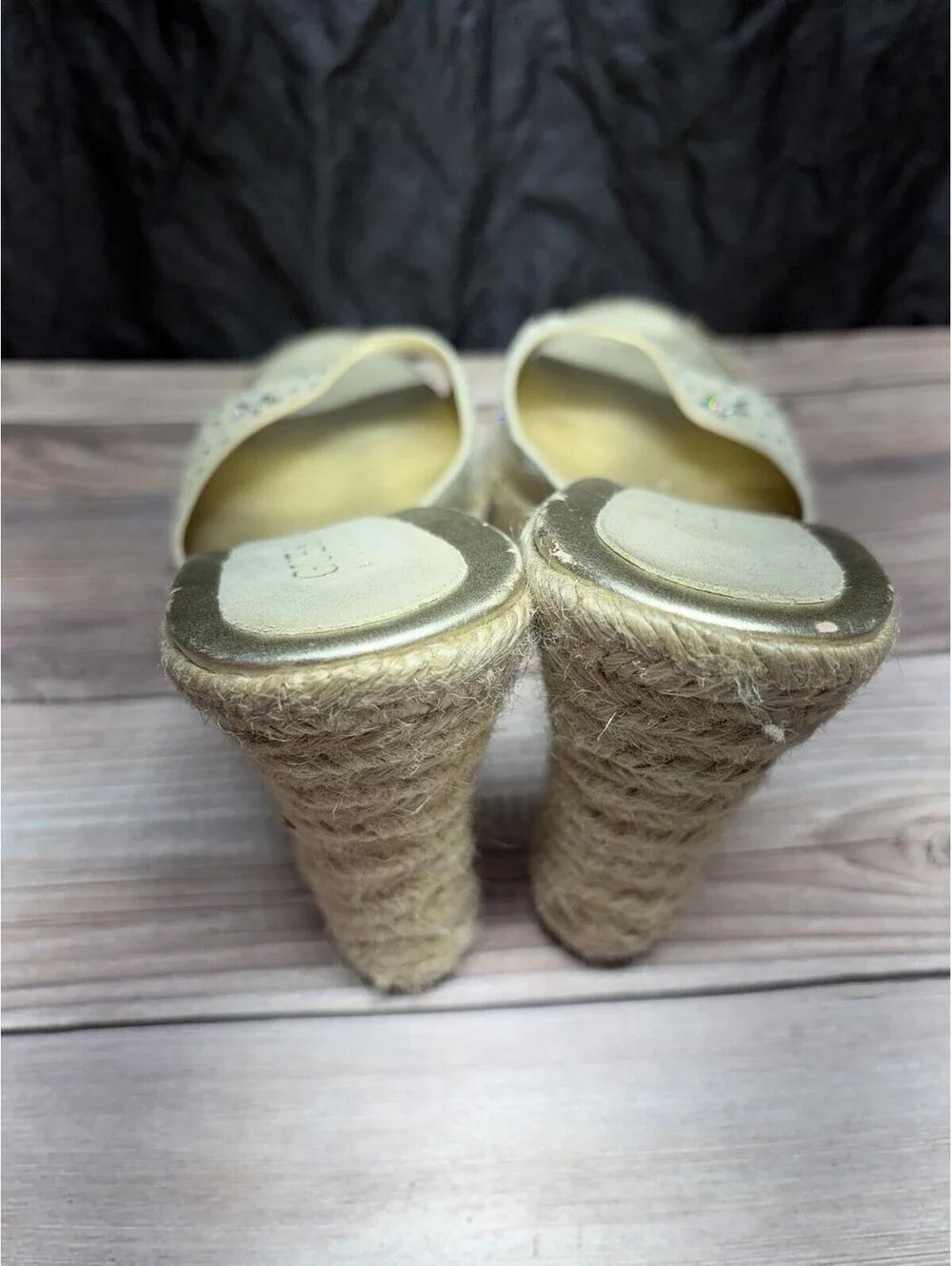 Guess by Marciano Tan suede wedge sandals With Gems Size 8